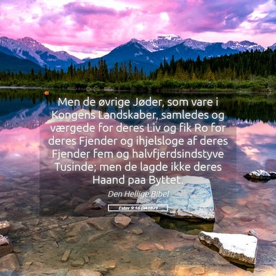 Picture 05 - Ester 9:16 DA1871 - Men de øvrige Jøder, som vare i Kongens - Bible Verse Picture