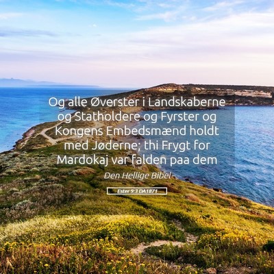 Picture 05 - Ester 9:3 DA1871 - Og alle Øverster i Landskaberne og Statholdere - Bible Verse Picture