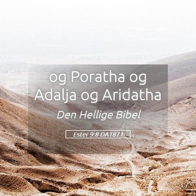 Picture 05 - Ester 9:8 DA1871 - og Poratha og Adalja og - Bible Verse Picture