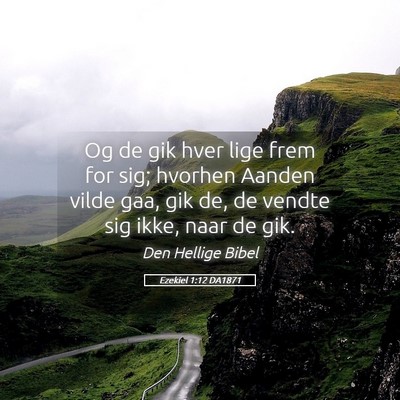 Picture 05 - Ezekiel 1:12 DA1871 - Og de gik hver lige frem for sig; hvorhen Aanden - Bible Verse Picture