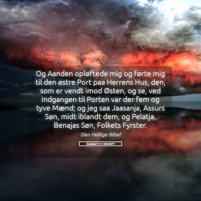Picture 05 - Ezekiel 11:1 DA1871 - Og Aanden opløftede mig og førte mig til den - Bible Verse Picture