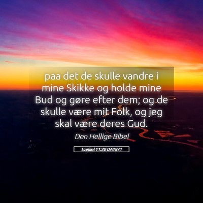 Picture 05 - Ezekiel 11:20 DA1871 - paa det de skulle vandre i mine Skikke og holde - Bible Verse Picture