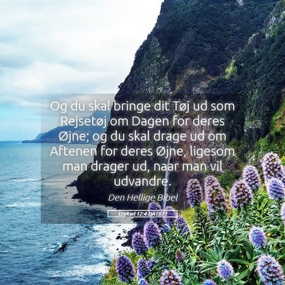 Picture 05 - Ezekiel 12:4 DA1871 - Og du skal bringe dit Tøj ud som Rejsetøj om - Bible Verse Picture