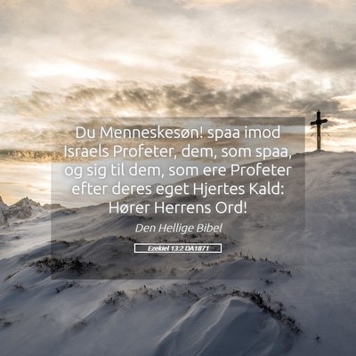 Picture 05 - Ezekiel 13:2 DA1871 - Du Menneskesøn! spaa imod Israels Profeter, dem, - Bible Verse Picture