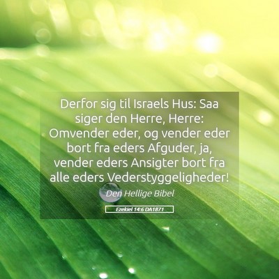 Picture 05 - Ezekiel 14:6 DA1871 - Derfor sig til Israels Hus: Saa siger den Herre, - Bible Verse Picture