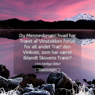 Picture 05 - Ezekiel 15:2 DA1871 - Du Menneskesøn! hvad har Træet af Vinstokken - Bible Verse Picture
