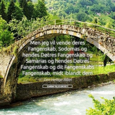 Picture 05 - Ezekiel 16:53 DA1871 - Men jeg vil vende deres Fangenskab, Sodomas og - Bible Verse Picture