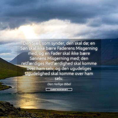 Picture 05 - Ezekiel 18:20 DA1871 - Den Sjæl, som synder, den skal dø; en Søn skal - Bible Verse Picture