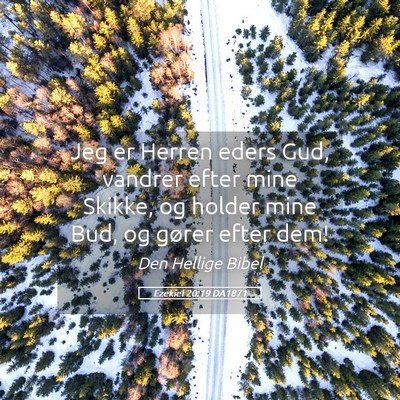 Picture 05 - Ezekiel 20:19 DA1871 - Jeg er Herren eders Gud, vandrer efter mine - Bible Verse Picture