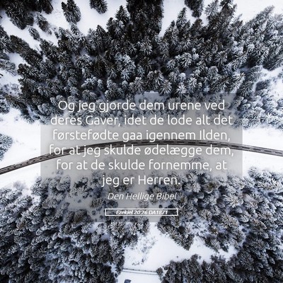 Picture 05 - Ezekiel 20:26 DA1871 - Og jeg gjorde dem urene ved deres Gaver, idet de - Bible Verse Picture