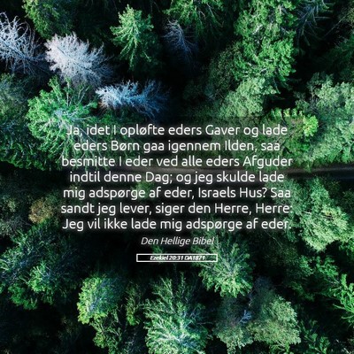 Picture 05 - Ezekiel 20:31 DA1871 - Ja, idet I opløfte eders Gaver og lade eders - Bible Verse Picture