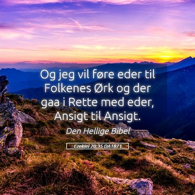Picture 05 - Ezekiel 20:35 DA1871 - Og jeg vil føre eder til Folkenes Ørk og der - Bible Verse Picture