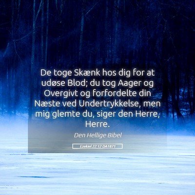 Picture 05 - Ezekiel 22:12 DA1871 - De toge Skænk hos dig for at udøse Blod; du tog - Bible Verse Picture