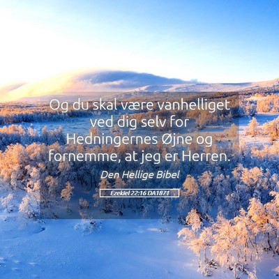 Picture 05 - Ezekiel 22:16 DA1871 - Og du skal være vanhelliget ved dig selv for - Bible Verse Picture