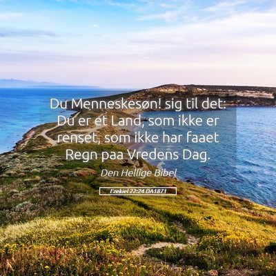 Picture 05 - Ezekiel 22:24 DA1871 - Du Menneskesøn! sig til det: Du er et Land, som - Bible Verse Picture