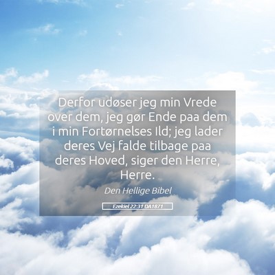 Picture 05 - Ezekiel 22:31 DA1871 - Derfor udøser jeg min Vrede over dem, jeg gør - Bible Verse Picture