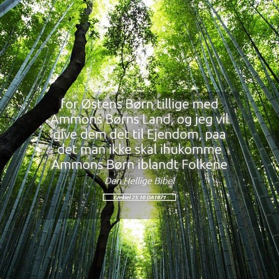 Picture 05 - Ezekiel 25:10 DA1871 - for Østens Børn tillige med Ammons Børns Land, - Bible Verse Picture