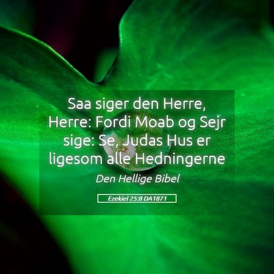 Picture 05 - Ezekiel 25:8 DA1871 - Saa siger den Herre, Herre: Fordi Moab og Sejr - Bible Verse Picture