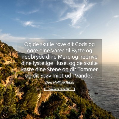 Picture 05 - Ezekiel 26:12 DA1871 - Og de skulle røve dit Gods og gøre dine Varer - Bible Verse Picture