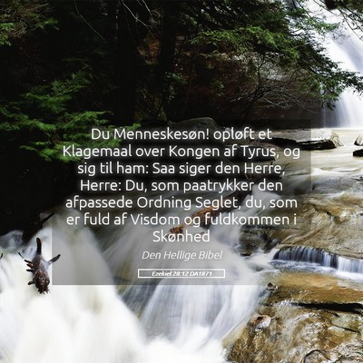 Picture 05 - Ezekiel 28:12 DA1871 - Du Menneskesøn! opløft et Klagemaal over Kongen - Bible Verse Picture