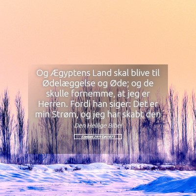 Picture 05 - Ezekiel 29:9 DA1871 - Og Ægyptens Land skal blive til Ødelæggelse og - Bible Verse Picture