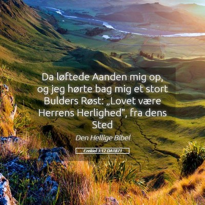 Picture 05 - Ezekiel 3:12 DA1871 - Da løftede Aanden mig op, og jeg hørte bag mig - Bible Verse Picture