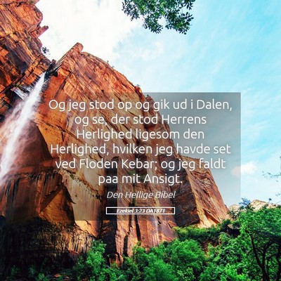 Picture 05 - Ezekiel 3:23 DA1871 - Og jeg stod op og gik ud i Dalen, og se, der stod - Bible Verse Picture