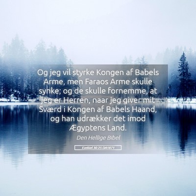 Picture 05 - Ezekiel 30:25 DA1871 - Og jeg vil styrke Kongen af Babels Arme, men - Bible Verse Picture