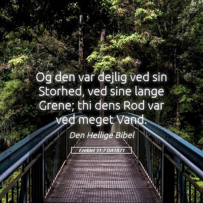 Picture 05 - Ezekiel 31:7 DA1871 - Og den var dejlig ved sin Storhed, ved sine lange - Bible Verse Picture