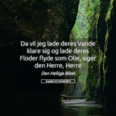 Picture 05 - Ezekiel 32:14 DA1871 - Da vil jeg lade deres Vande klare sig og lade - Bible Verse Picture