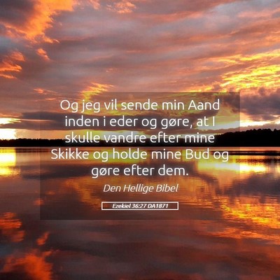 Picture 05 - Ezekiel 36:27 DA1871 - Og jeg vil sende min Aand inden i eder og gøre, - Bible Verse Picture