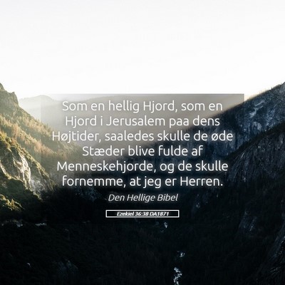 Picture 05 - Ezekiel 36:38 DA1871 - Som en hellig Hjord, som en Hjord i Jerusalem paa - Bible Verse Picture