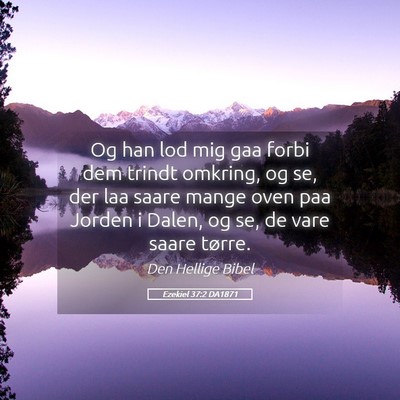 Picture 05 - Ezekiel 37:2 DA1871 - Og han lod mig gaa forbi dem trindt omkring, og - Bible Verse Picture