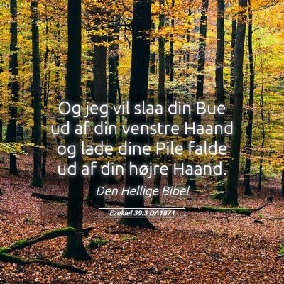 Picture 05 - Ezekiel 39:3 DA1871 - Og jeg vil slaa din Bue ud af din venstre Haand - Bible Verse Picture