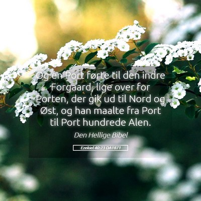 Picture 05 - Ezekiel 40:23 DA1871 - Og en Port førte til den indre Forgaard, lige - Bible Verse Picture