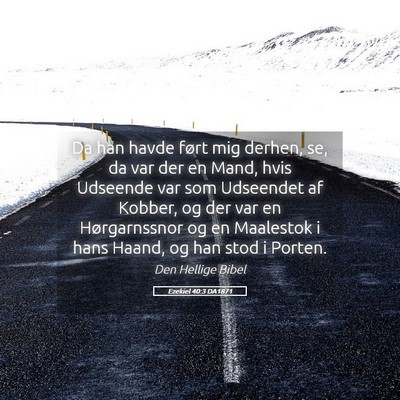 Picture 05 - Ezekiel 40:3 DA1871 - Da han havde ført mig derhen, se, da var der en - Bible Verse Picture