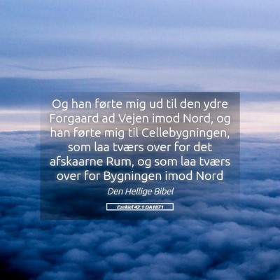 Picture 05 - Ezekiel 42:1 DA1871 - Og han førte mig ud til den ydre Forgaard ad - Bible Verse Picture