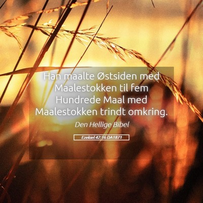 Picture 05 - Ezekiel 42:16 DA1871 - Han maalte Østsiden med Maalestokken til fem - Bible Verse Picture
