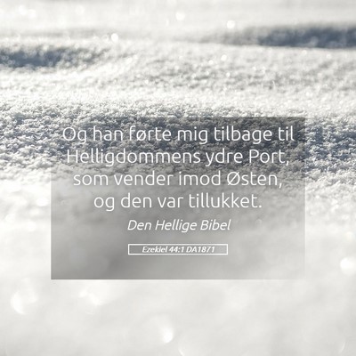 Picture 05 - Ezekiel 44:1 DA1871 - Og han førte mig tilbage til Helligdommens ydre - Bible Verse Picture