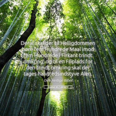 Picture 05 - Ezekiel 45:2 DA1871 - Deraf skal der til Helligdommen høre fem - Bible Verse Picture