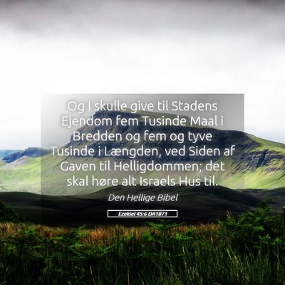 Picture 05 - Ezekiel 45:6 DA1871 - Og I skulle give til Stadens Ejendom fem Tusinde - Bible Verse Picture