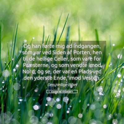 Picture 05 - Ezekiel 46:19 DA1871 - Og han førte mig ad Indgangen, som var ved Siden - Bible Verse Picture