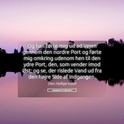Picture 05 - Ezekiel 47:2 DA1871 - Og han førte mig ud ad Vejen gennem den nordre - Bible Verse Picture