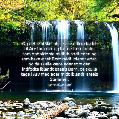 Picture 05 - Ezekiel 47:22 DA1871 - Og det skal ske, at I skulle udlodde det til Arv - Bible Verse Picture