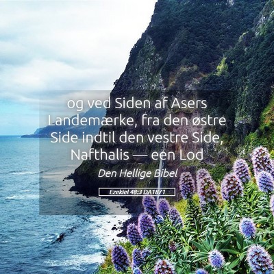 Picture 05 - Ezekiel 48:3 DA1871 - og ved Siden af Asers Landemærke, fra den østre - Bible Verse Picture