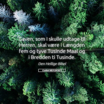 Picture 05 - Ezekiel 48:9 DA1871 - Gaven, som I skulle udtage til Herren, skal være - Bible Verse Picture