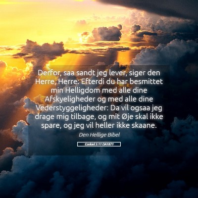 Picture 05 - Ezekiel 5:11 DA1871 - Derfor, saa sandt jeg lever, siger den Herre, - Bible Verse Picture