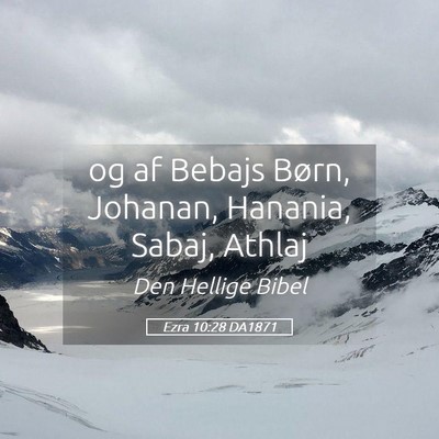 Picture 05 - Ezra 10:28 DA1871 - og af Bebajs Børn, Johanan, Hanania, Sabaj, - Bible Verse Picture