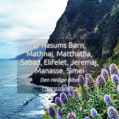 Picture 05 - Ezra 10:33 DA1871 - af Hasums Børn, Mathnaj, Matthatha, Sabad, - Bible Verse Picture