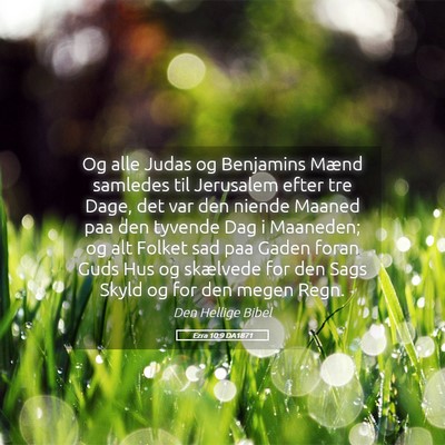 Picture 05 - Ezra 10:9 DA1871 - Og alle Judas og Benjamins Mænd samledes til - Bible Verse Picture